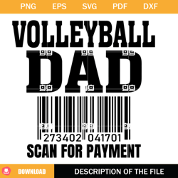 Volleyball Dad Scan For Payment SVG Sports Dad SVG,NFL svg, NFL foodball