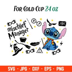 Mischief Manager Stitch Full Wrap Svg, Starbucks Svg, Coffee Ring Svg, Cold Cup Svg, Cricut, Silhouette Vector Cut File