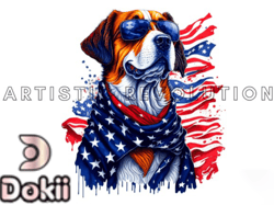 4th of July Patriotic Dog American Flag Design 05