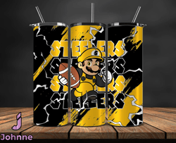 Pittsburgh Steelers Tumbler Wrap, Mario Tumbler Wrap, NFL Logo PNG, Tumbler Designs, NFL Football PNG, Tumbler 29