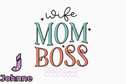 Retro Mothers Day Quote Svg Wife Mom Design16