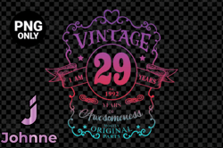 29 in 1992 Birthday Png, Vintage 1992 Design 86