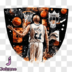 Basketball Player Ready to Score PNG Design 79