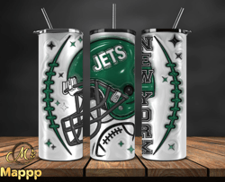 3D New York Jets Inflated Puffy Tumbler Wraps , Nfl Tumbler Png 51