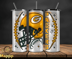 3D Green Bay Packers Inflated Puffy Tumbler Wraps , Nfl Tumbler Png 54