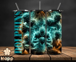 Miami Dolphins Glow Tumbler Wraps, , NFL Logo,, NFL Sports, NFL Design Png, Design by Mappp  13