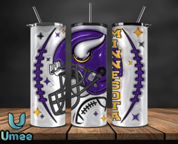 3D  Minnesota Vikings Inflated Puffy Tumbler Wraps , Nfl Tumbler Png 52