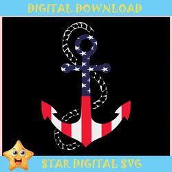 American Flag Anchor 4th Of July ,Trending, Mothers day svg, Fathers day svg, Bluey svg, mom svg, dady svg.jpg