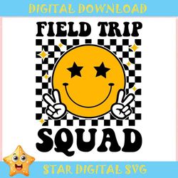 Checkered Field Trip Squad Smiley Face ,Trending, Mothers day svg, Fathers day svg, Bluey svg, mom svg, dady svg.jpg