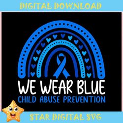 In April We Wear Blue Child Abuse Prevention ,Trending, Mothers day svg, Fathers day svg, Bluey svg, mom svg, dady svg.j