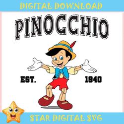 Pinocchio Est 1940 Disney Character ,Trending, Mothers day svg, Fathers day svg, Bluey svg, mom svg, dady svg.jpg