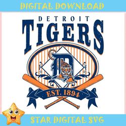 Vintage Detroit Tigers Est 1894 Logo ,Trending, Mothers day svg, Fathers day svg, Bluey svg, mom svg, dady svg.jpg