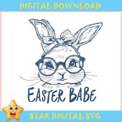 Vintage Easter Babe Bunny Face ,Trending, Mothers day svg, Fathers day svg, Bluey svg, mom svg, dady svg.jpg
