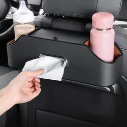 3 In 1 Car Back Seat Cup Holder Tissue Box