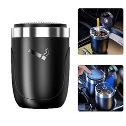 Car Cigarette Ashtray Cup With Lid With LED Light