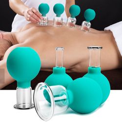 Rubber Massage Body Cups Anti Cellulite Suction Glass Cup