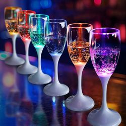 LED Light Up Cups Wine Champagne Flutes Set of 6 Party Favors