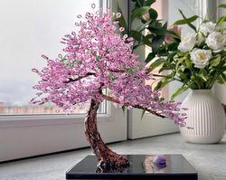 Handmade artificial tree with a curved trunk