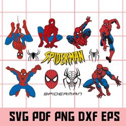Spiderman SVG bundle, Spiderman clipart, cutfiles, Spiderman dxf, Spiderman eps, Spiderman png files, Spiderman Vector