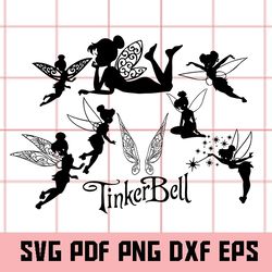 Tinkerbell Svg, Tinkerbell Svg File, Tinkerbell Clipart, Tinkerbell Vector, Tinkerbell digital Art, Tinkerbell
