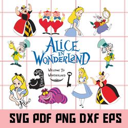 Alice In Wonderland SVG, Alice In Wonderland Clipart, Alice In Wonderland Vector, Alice In Wonderland Cricut, Alice Svg