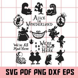 Alice in Wonderland SVG, Alice in Wonderland Clipart, Alice in Wonderland Vector, Alice in Wonderland Png, Alice Svg