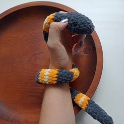 Crochet snake toy, Snake stuffed animals, Collectible snake lovey, Amigurumi snake, Plush snake decor