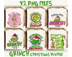 Grinch PNG files Bundle, Holiday Designs, Grinc Tshirt Graphics, Whovile Vibes PNG, Festive Sublimation Art