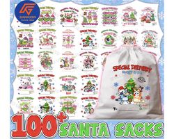 Sale, Custom Pink Santa Sack Cartoon Funny Christmas Bundle, Xmas Tote Bag Png, Pink Christmas Png, Santa Claus Png, Add