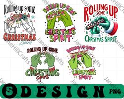 Rolling Up Some Grinchmas Spirit Png, Rolling Up Some Christmas Spirit, Grinch Christmas Png, Smoking Christmas Png, Can