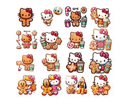 Hello Gingerbread Cookie Kitty PNG, Gingerbread PNG, Kitty Christmas PNG, Christmas Cookie, Ginger, Pink Bow