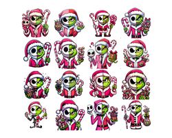 Nightmare Before Christmas Png Bundles, Jack Skellington Png, Grinch Png, Chistmas Jack Grinch, Chistmas Movie Character