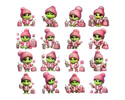 Pink Baby grinch png, Boujee Grinch png, cute grinchmas png, Christmas png sublimation design, Green guy png