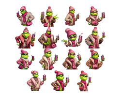 Pink grinch png, Boujee Grinch png, cute grinchmas png, Christmas png sublimation design, Green guy png