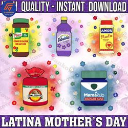 5 Latina Mom Bouquet Toppers Bundle, Mama tu saxon es unico, Fabulosa, Mama Guerrera, VapoRub Mom, Instant Download PNG,