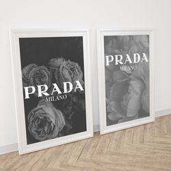 Peony Luxury Fashion Poster Set of 2 Large Poster Download, Aesthetic Flowers Luxury Wall Art, Printable set of 2 Fashio
