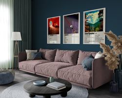 Tame Impala Set of 3 Posters, Currents Cover, Tame Impala Graphic Poster, InnerSpeaker Album Poster, Poster Wall Art, Sl