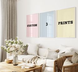 Custom 3 Prints, Custom Gallery Wall Set, Pick Any 3 Prints, Set of 3 Prints, Retro Printable Wall Art, Custom Wall Art