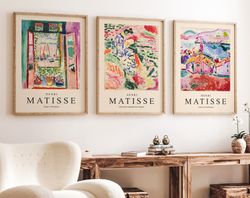Matisse Print set Of 3, Matisse Wall Art, Mid Century Wall Art, Exhibition Art, Landscape Art, Premium Wall Art Poster,