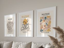Matisse Prints, Set of 3 Prints, Neutral Beige Wall Art Prints, Matisse Wall Art, Neutral Boho Wall Art, Matisse