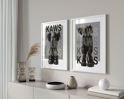 Matte Black Hypebeast Toys Poster Set of 2 - Printable Wall Art with Hypebeast Figure