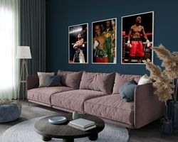 Floyd Mayweather Set of 3 Posters, Boxing Poster, MMA, Kickboxing, TBE, Money, Championship, Profession, Boxing Wall Art