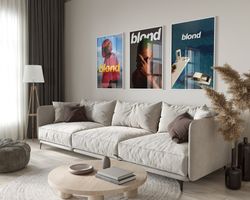 Frank Ocean Blonde Minimalist Set of 3 Posters, Blonde TrackList Album Poster, Aesthetic Music Poster, Music Room Decor,