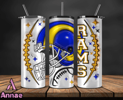 3D Los Angeles Rams Inflated Puffy Tumbler Wraps , Nfl Tumbler Png 58
