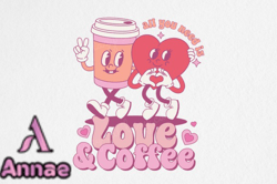 Retro Valentines PNG Sublimation Coffee Design 07