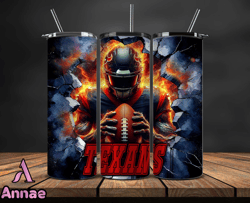 Houston Texans Tumbler Wrap, Crack Hole Design, Logo NFL Football, Sports Tumbler Png, Tumbler Design 30