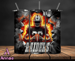 Las Vegas Raiders Tumbler Wrap, Crack Hole Design, Logo NFL Football, Sports Tumbler Png, Tumbler Design 24