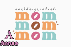 Worlds Greatest Mom Retro Mothers Day Design 346