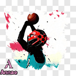 Dynamic Picture of a Basketball Player Ready to Score PNG Design 90