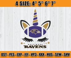 Ravens Embroidery, Unicorn Embroidery, NFL Machine Embroidery Digital, 4 sizes Machine Emb Files -23